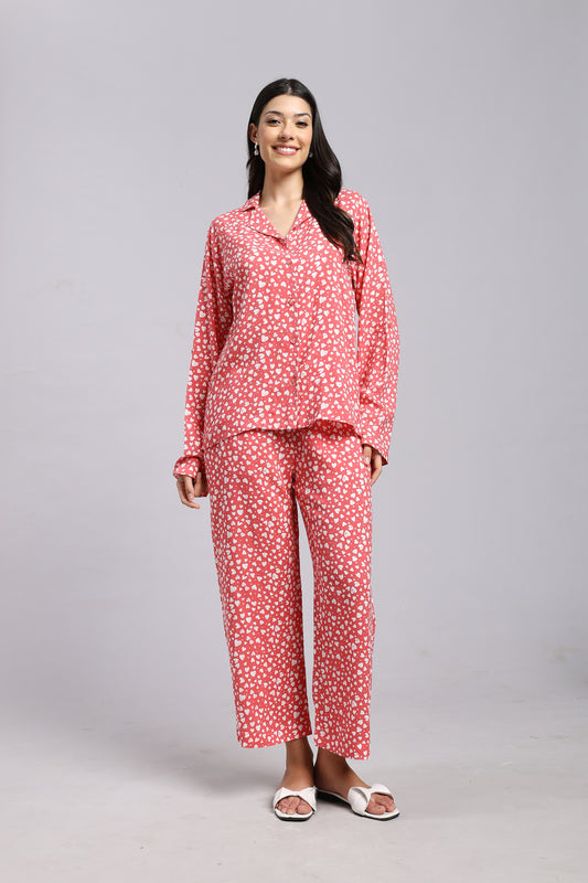 Blush Soft Heart Lounge Pyjama Set