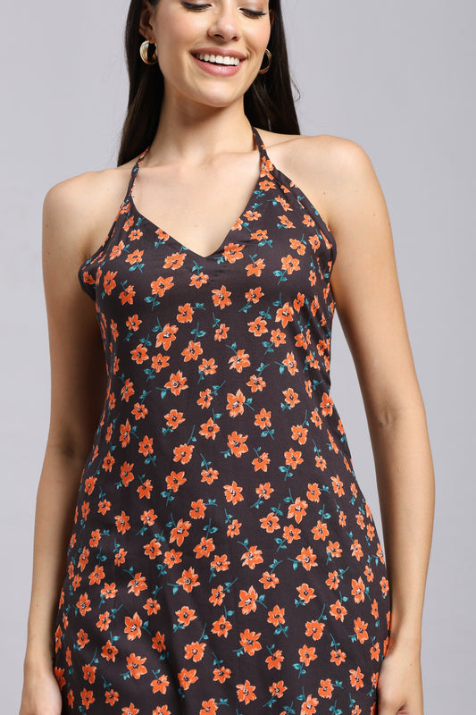 AARSI Zinnia Bloom Halter Kurti
