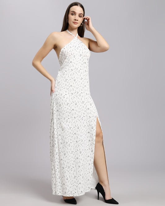 Crepe Halterneck Dress