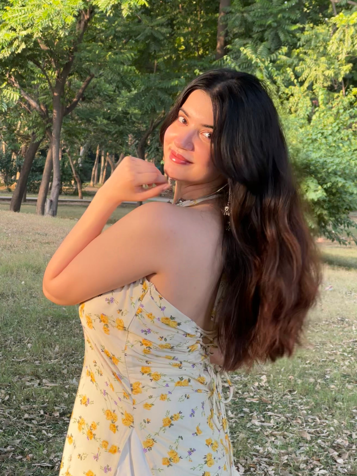 AARSI Ditsy Floral Halter Corset Kurti