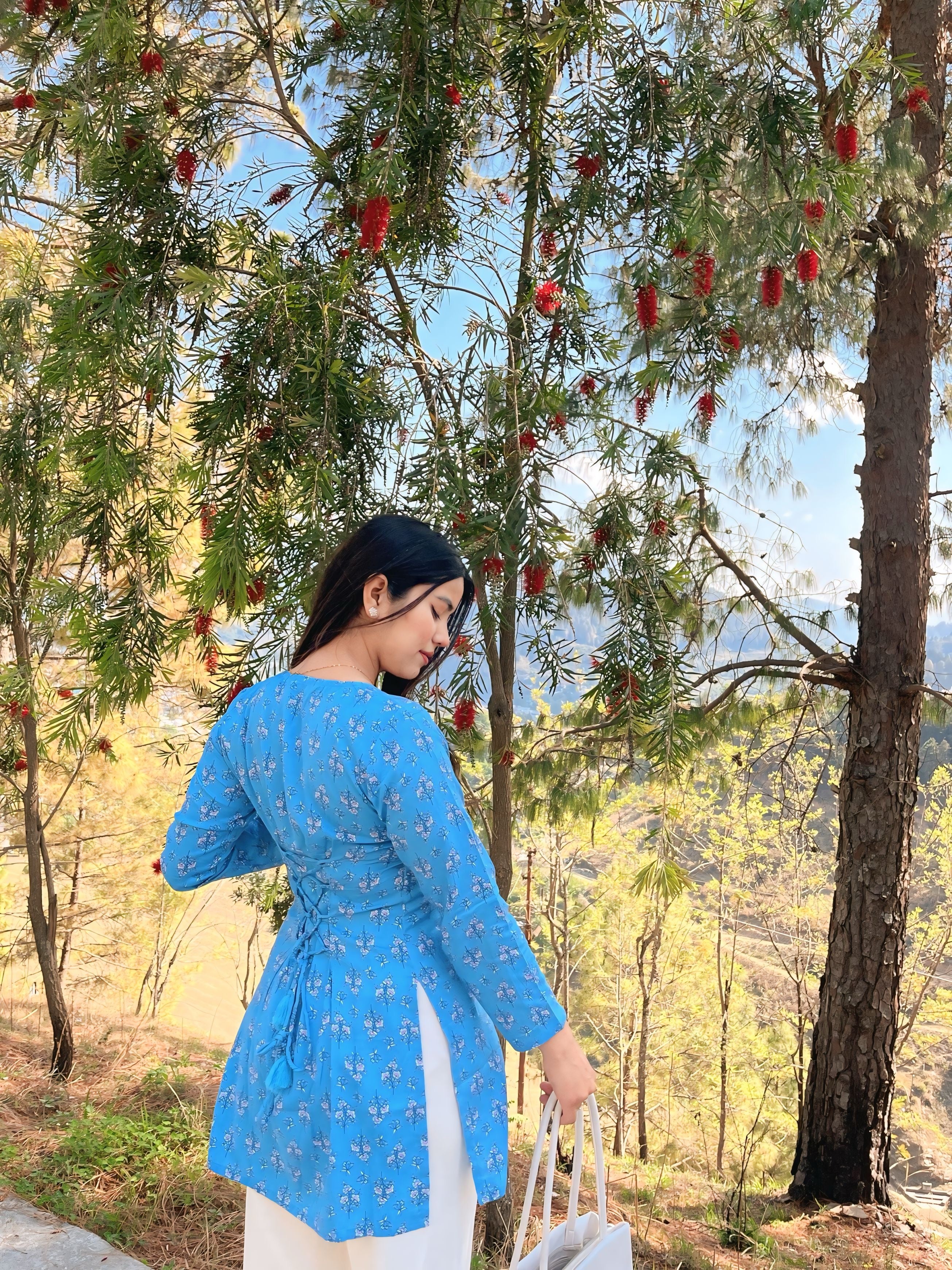 AARSI Neelima blue corset kurti