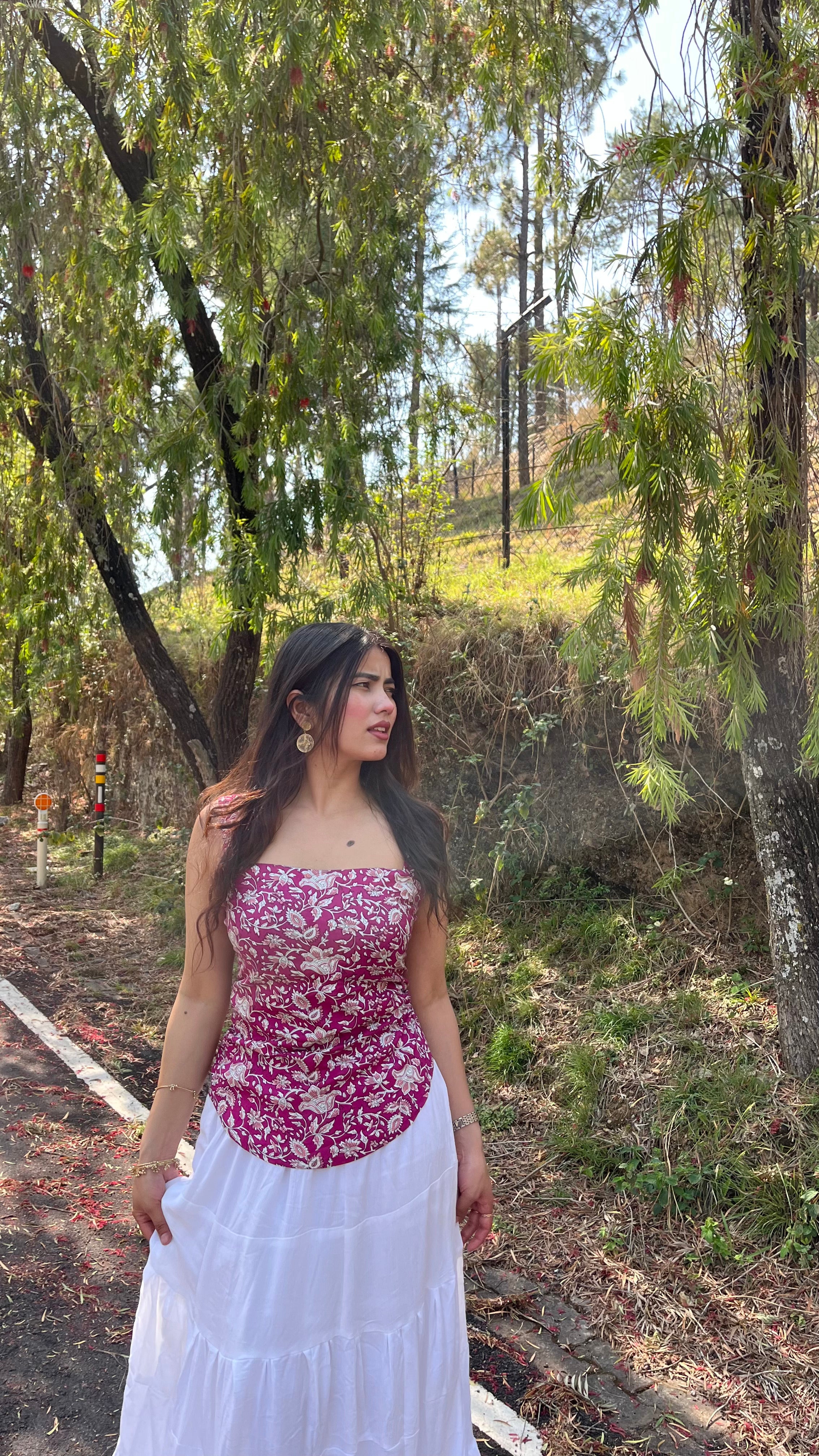 Aarsi Gulnaar Lace-Up Floral Corset Tunic