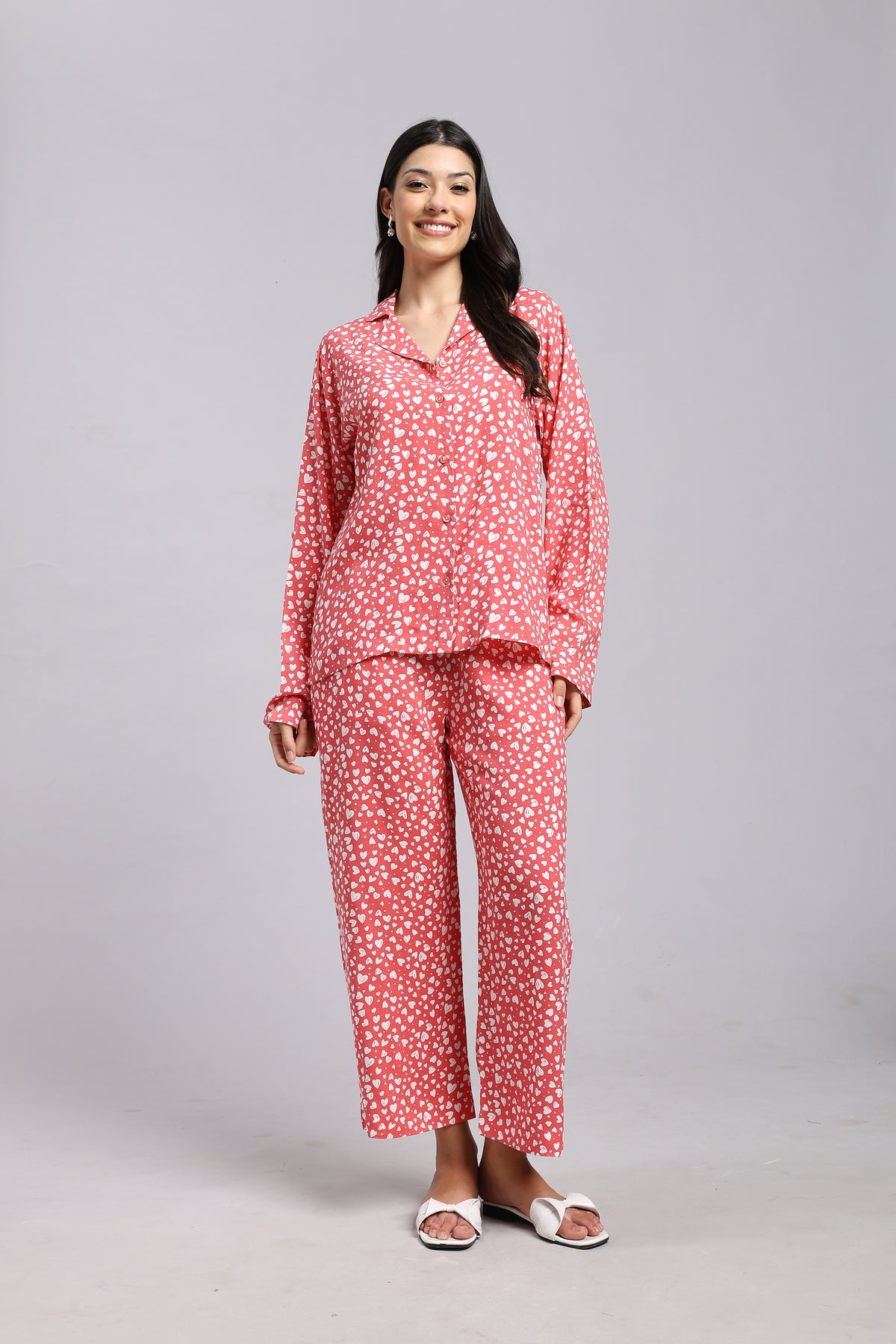 Blush Soft Heart Lounge Pyjama Set