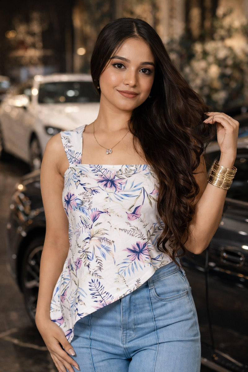 AARSI Anaya Ivory Shoreline Strap Kurti