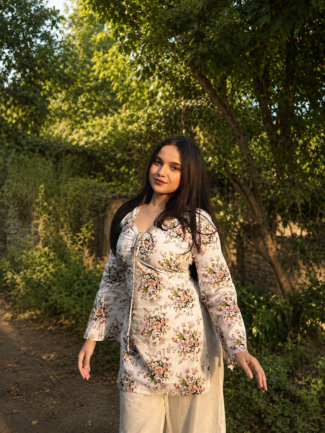 AARSI Daisy Front Tie Kurti