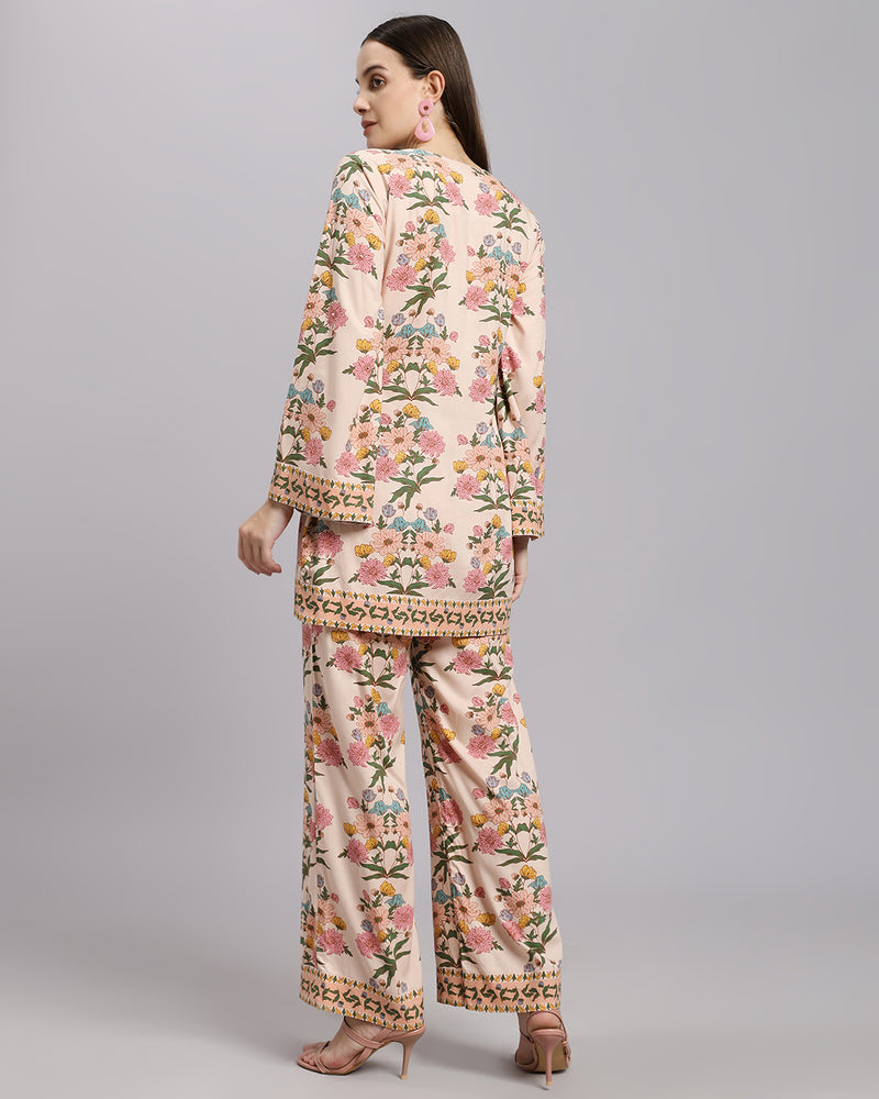 Ivory Printed Set Floral Abstract Design & Matching Pant