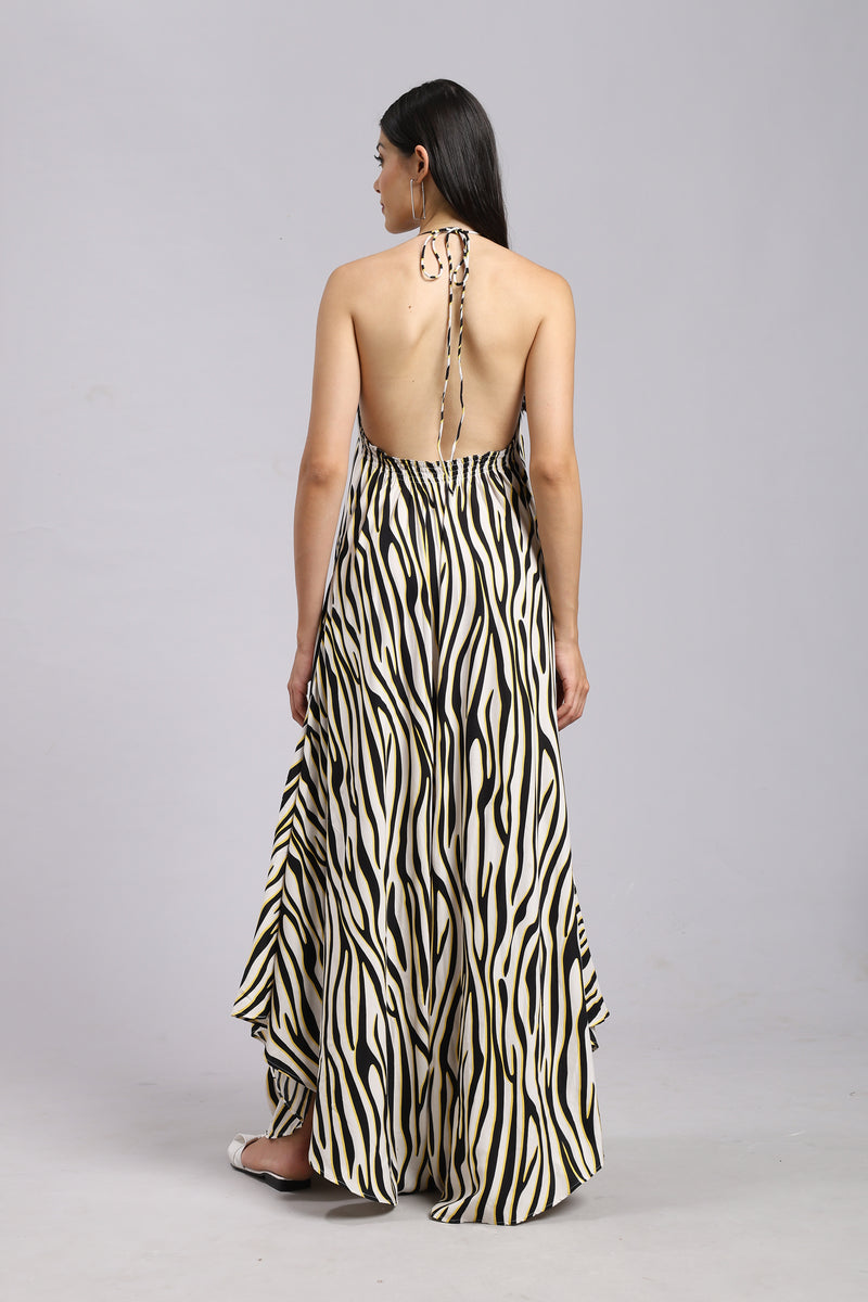 Savanna Waves Strapless Maxi Dress