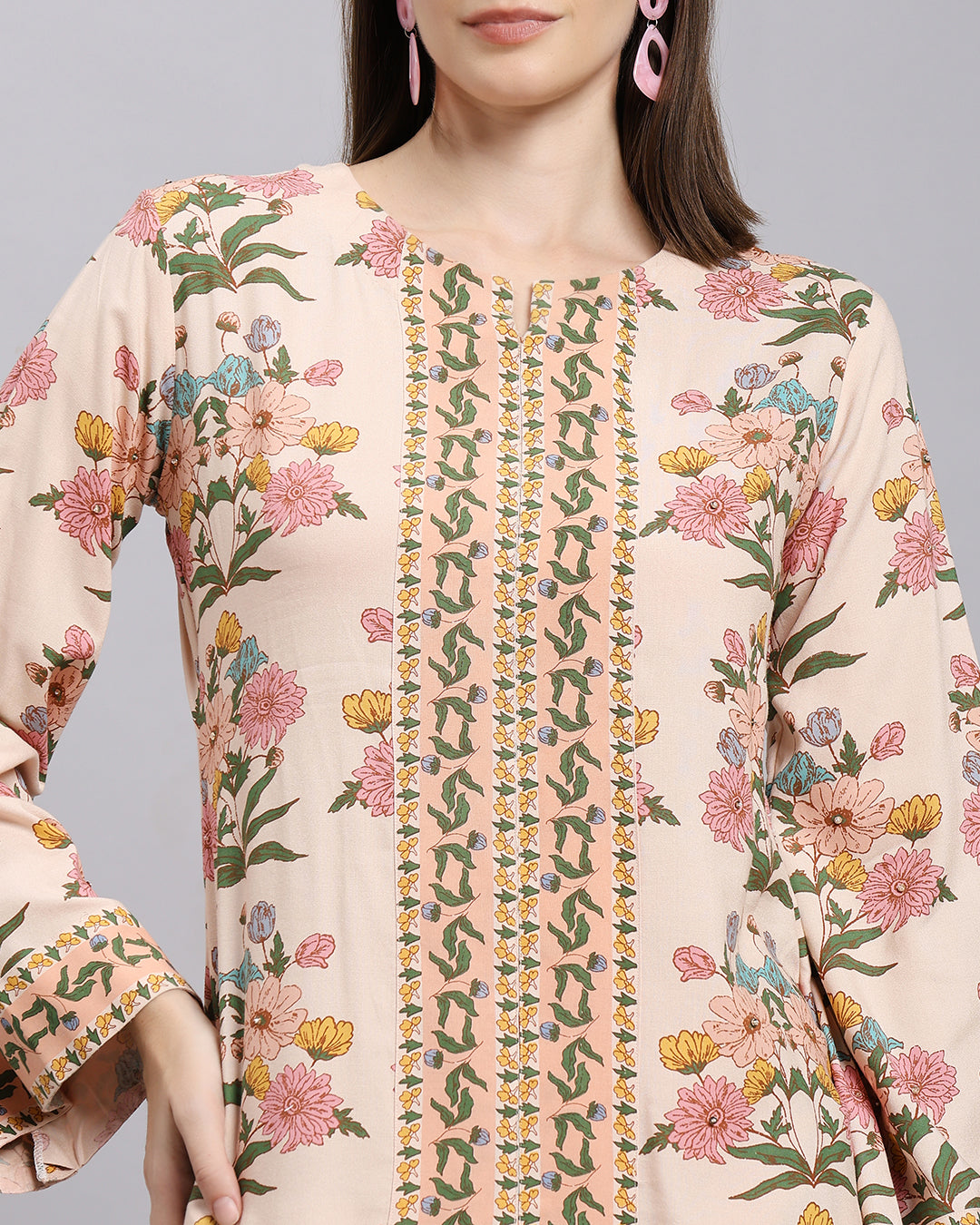 Ivory Printed Set Floral Abstract Design & Matching Pant