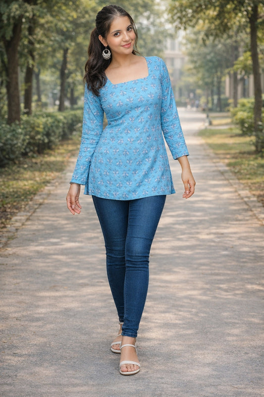 AARSI Neelima blue corset kurti