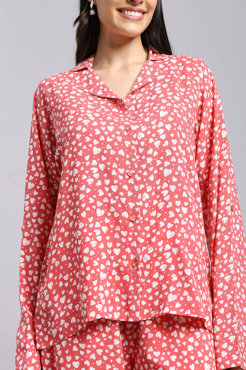 Blush Soft Heart Lounge Pyjama Set