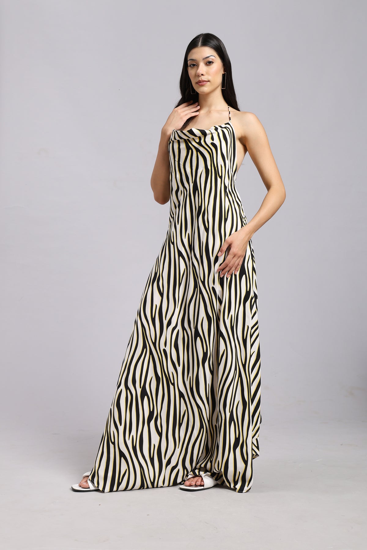 Savanna Waves Strapless Maxi Dress