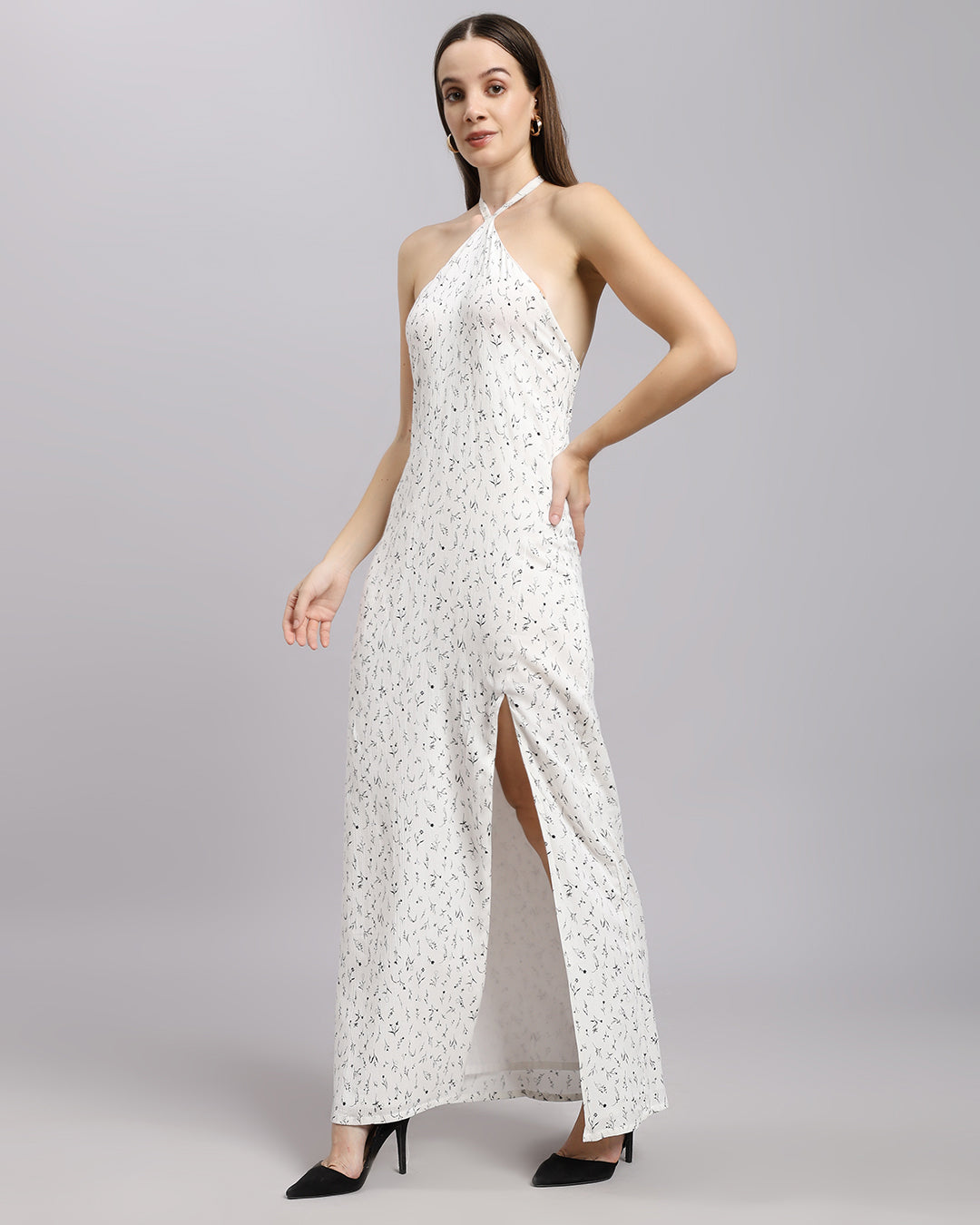 Crepe Halterneck Dress