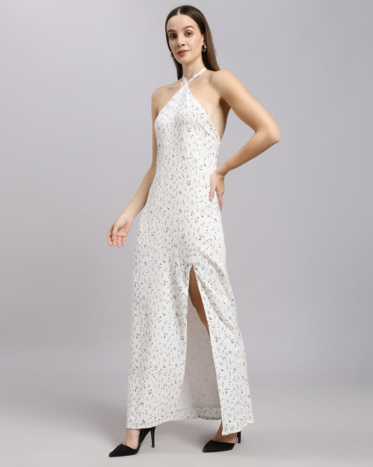 Crepe Halterneck Dress