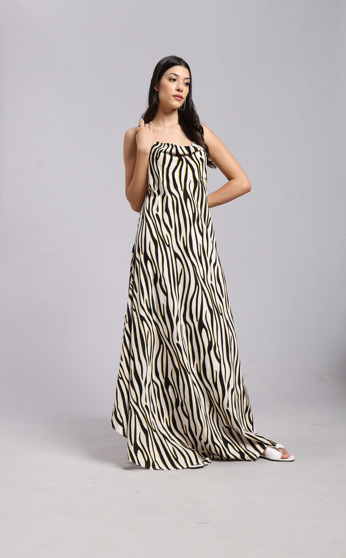 Savanna Waves Strapless Maxi Dress