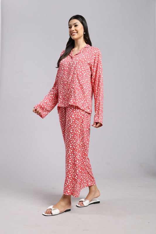 Blush Soft Heart Lounge Pyjama Set