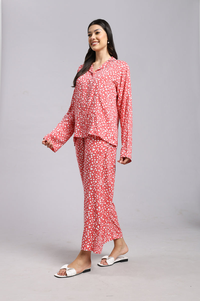Blush Soft Heart Lounge Pyjama Set