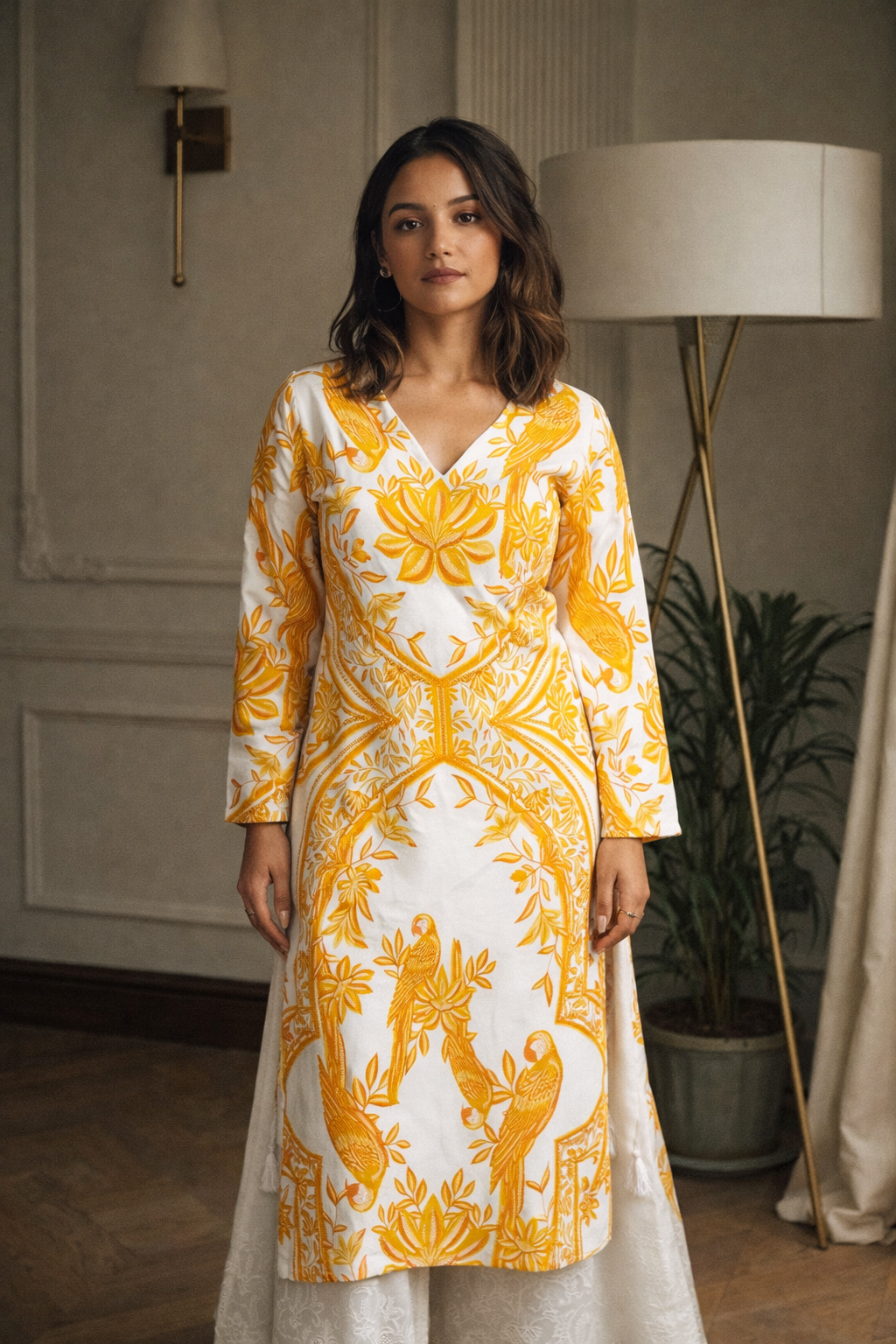 AARSI Elegant Mustard Full Sleeve Kurti