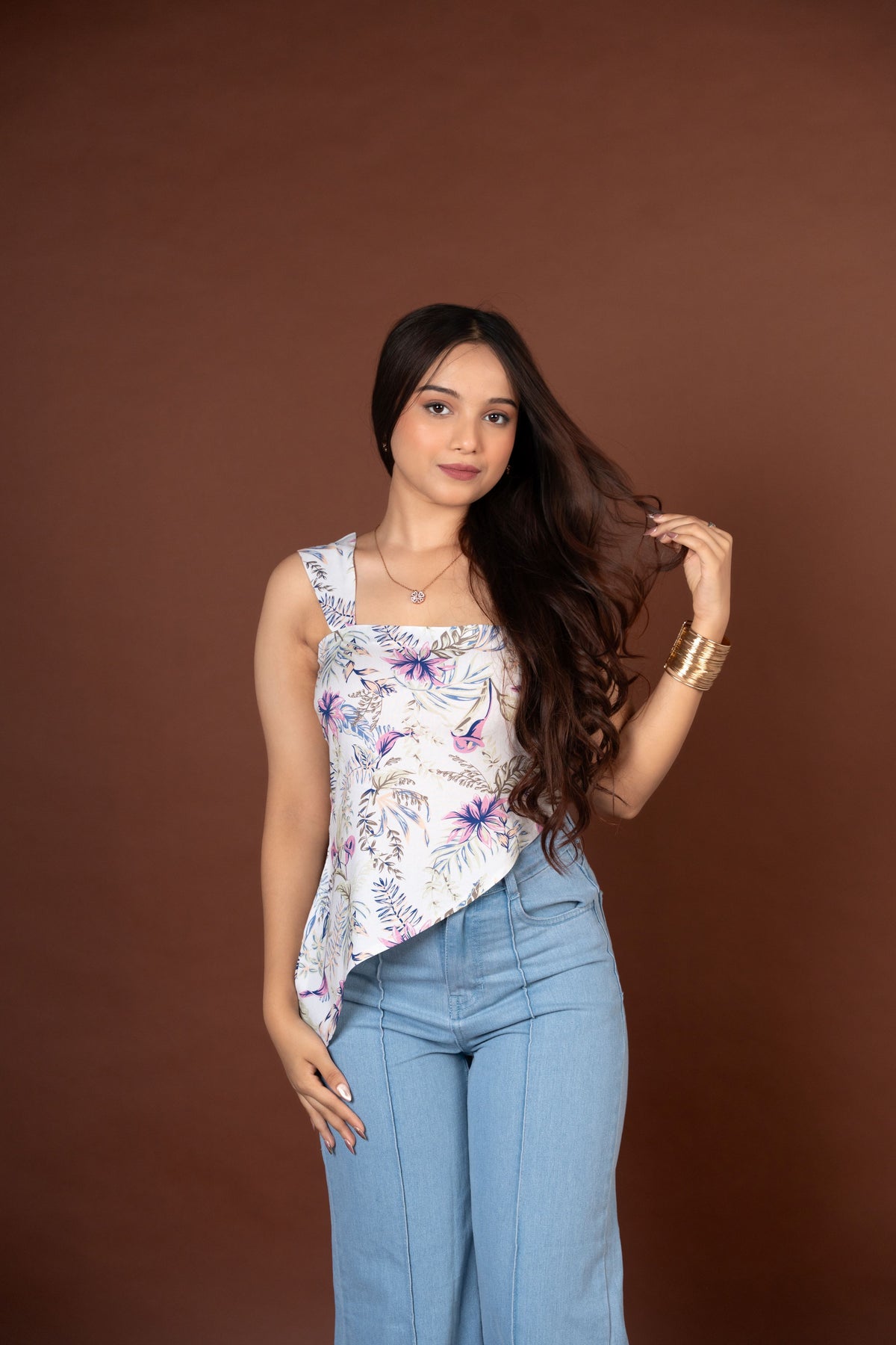 AARSI Anaya Ivory Shoreline Strap Kurti