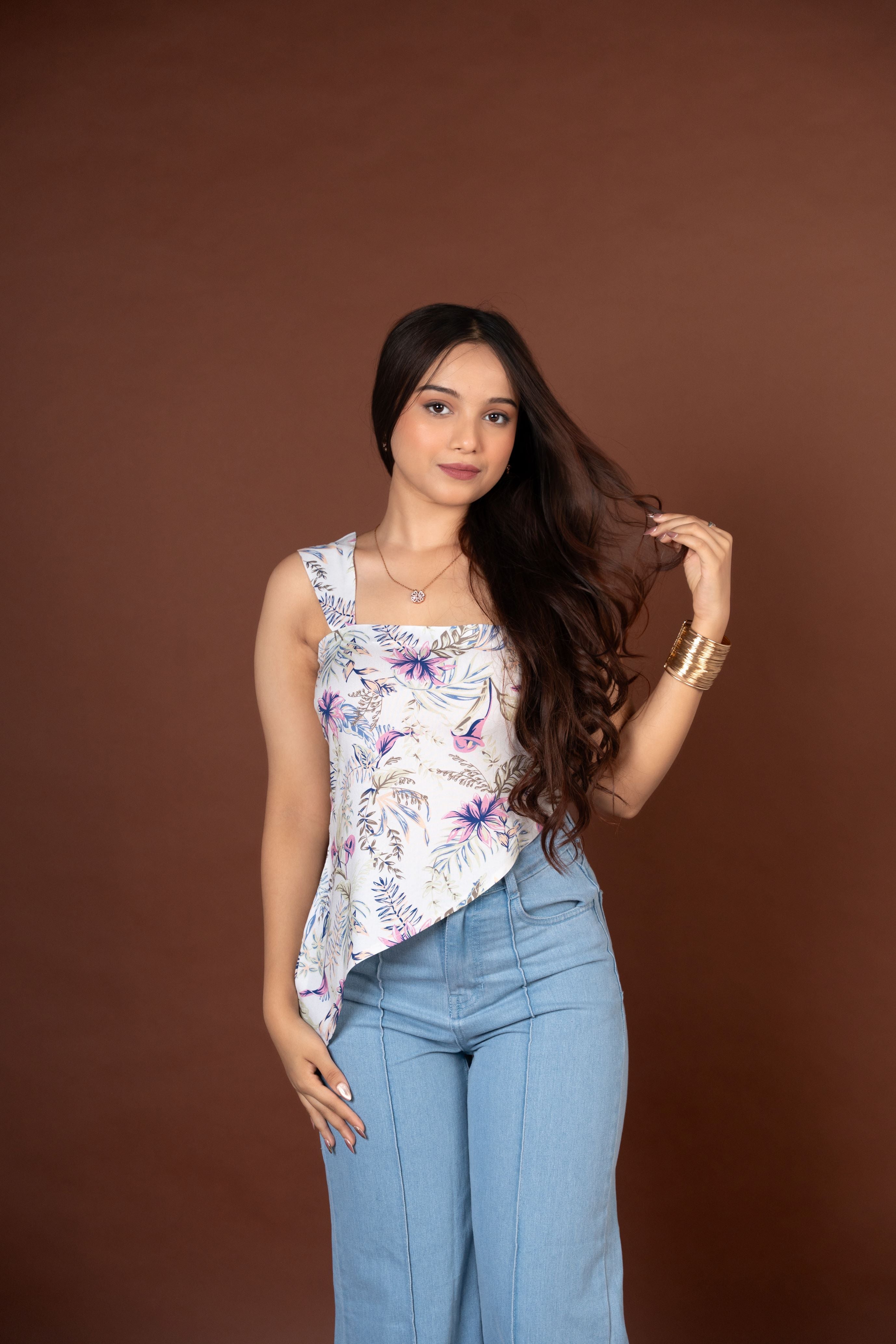 AARSI Anaya Ivory Shoreline Strap Kurti