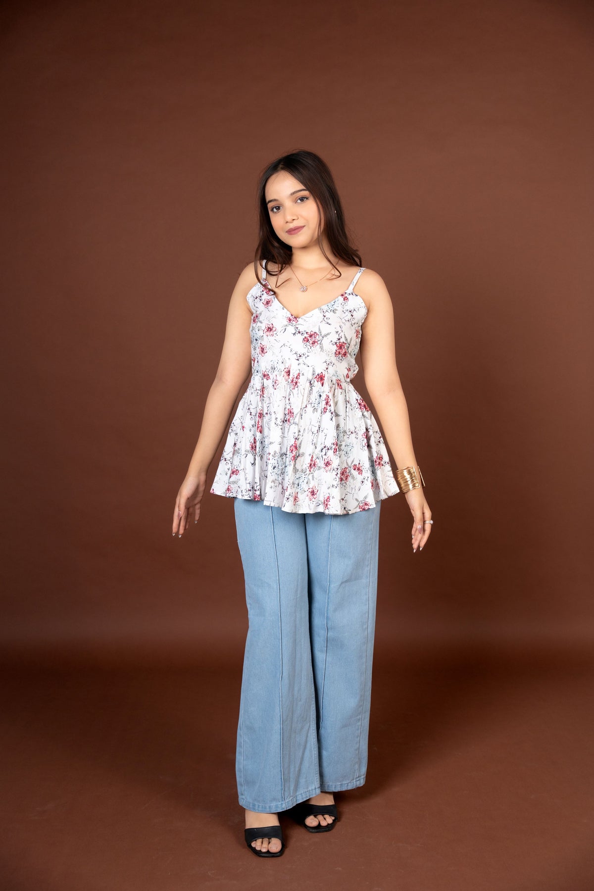 AARSI Meher Blush Garden Peplum Kurti