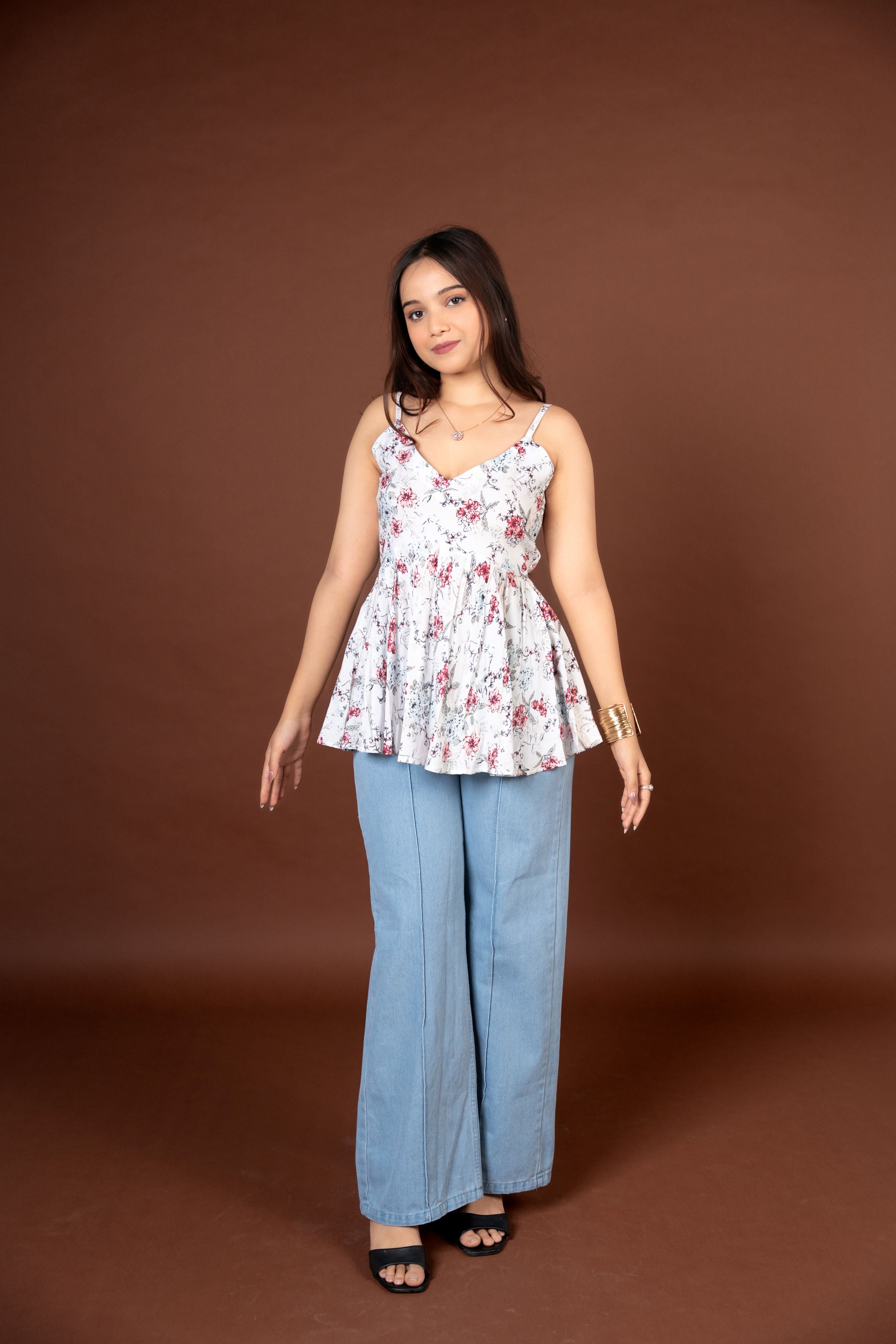 AARSI Meher Blush Garden Peplum Kurti