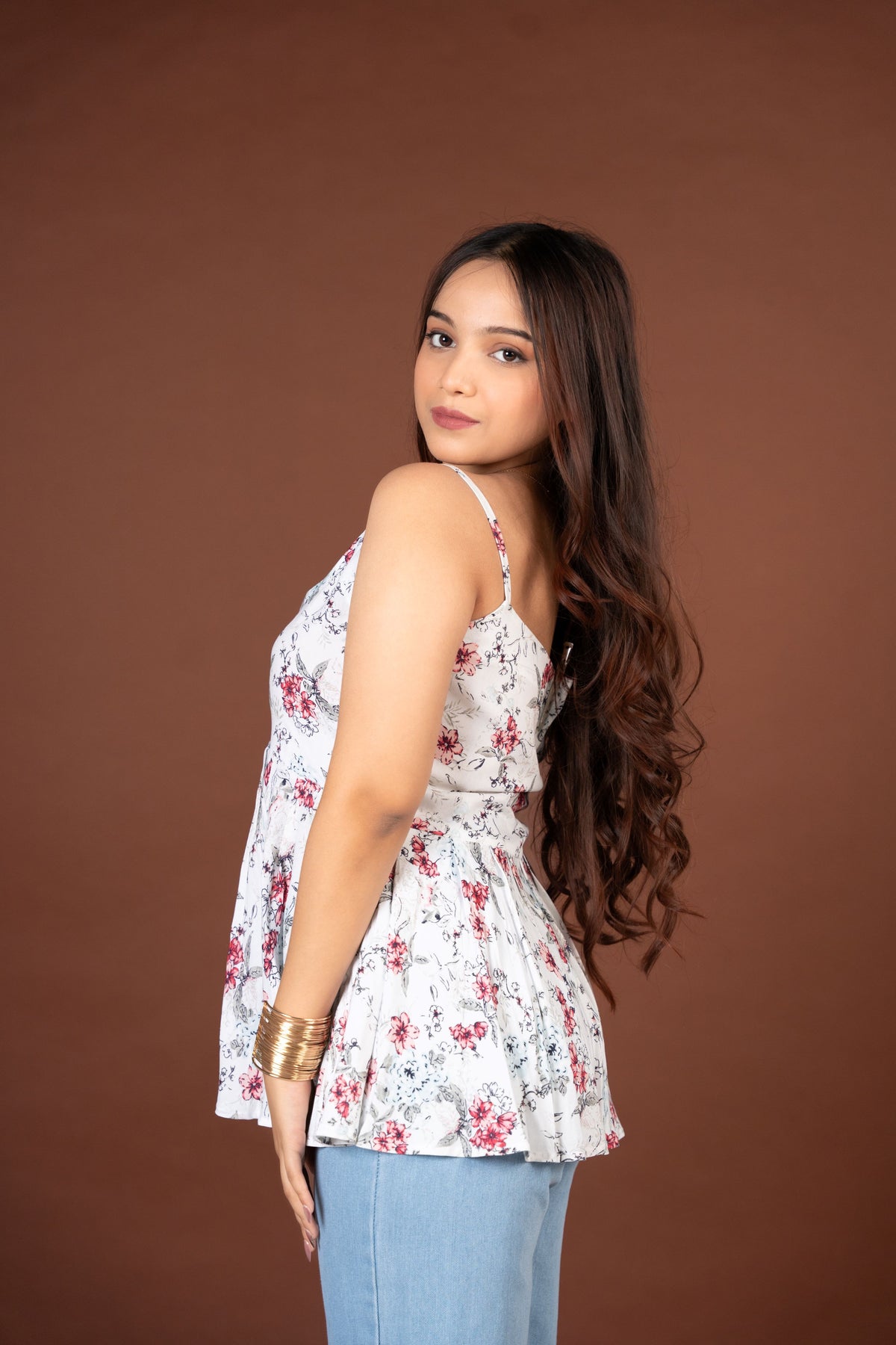 AARSI Meher Blush Garden Peplum Kurti