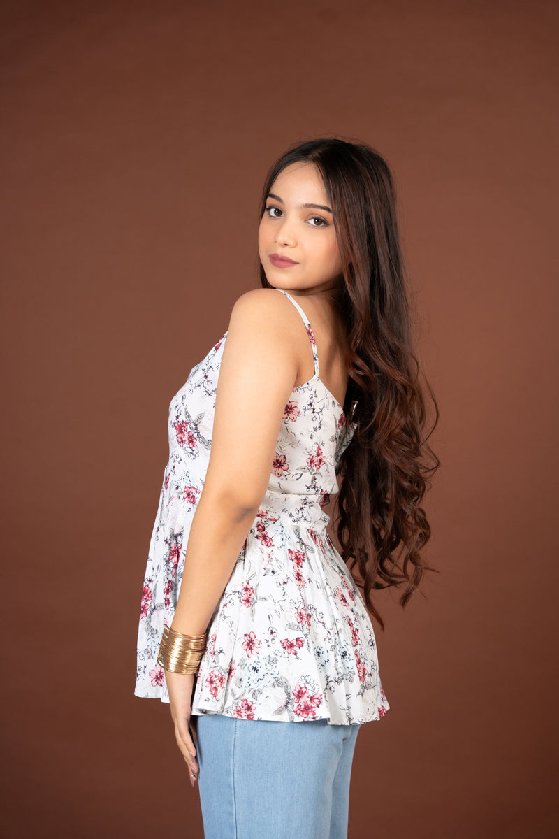 AARSI Meher Blush Garden Peplum Kurti