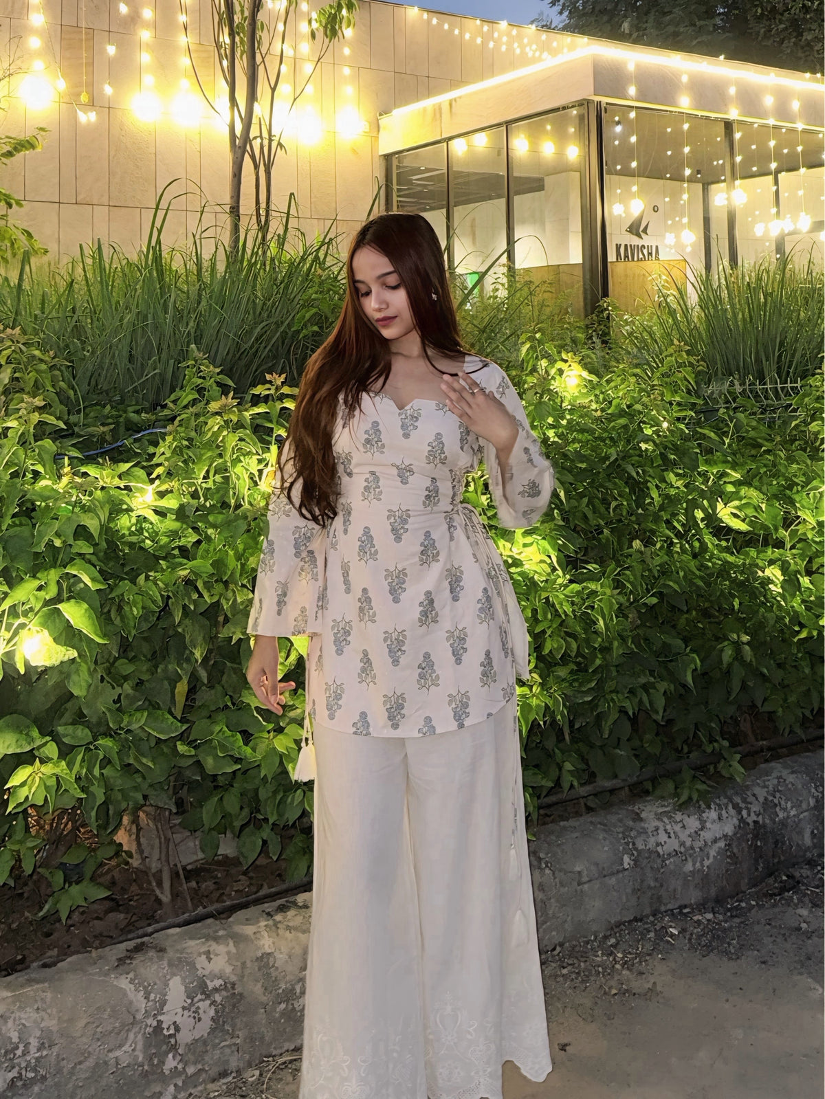AARSI Ira Moonlit Meadow Side-Tie Kurti