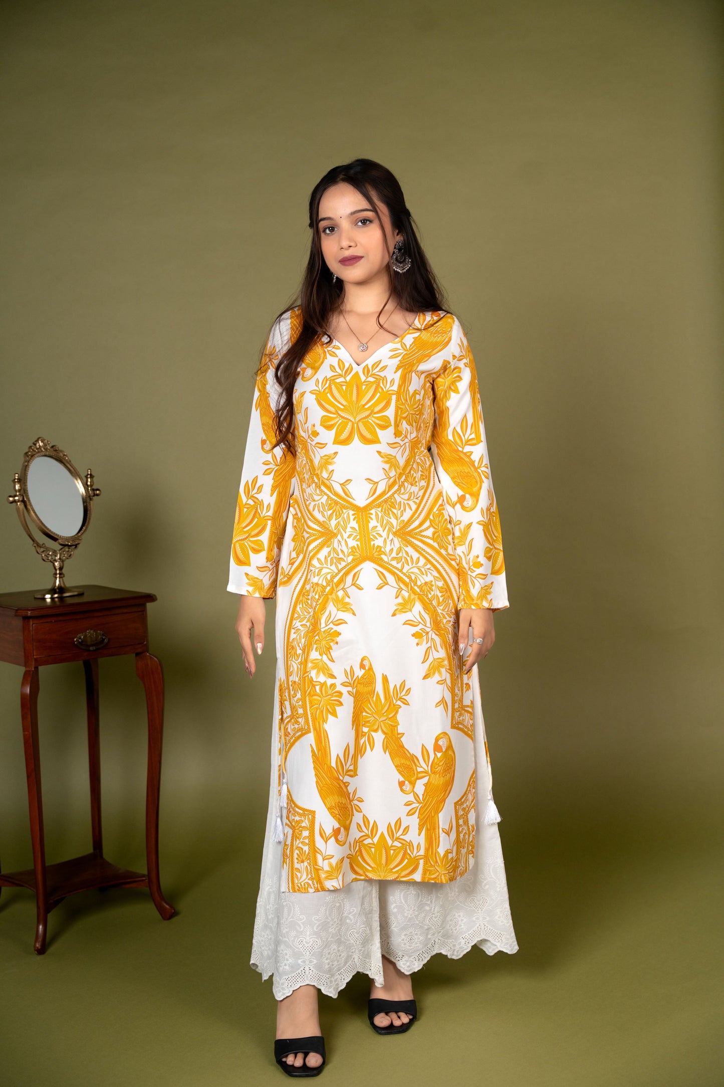 AARSI Elegant Mustard Full Sleeve Kurti