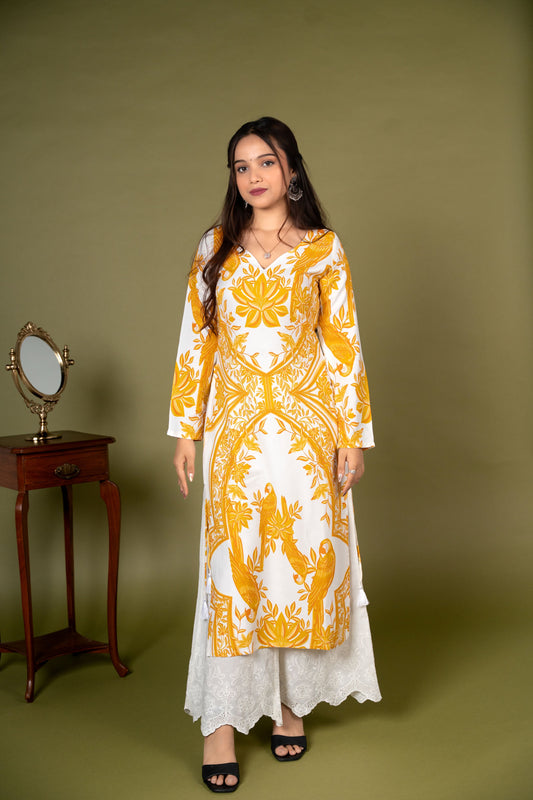 AARSI Elegant Mustard Full Sleeve Kurti