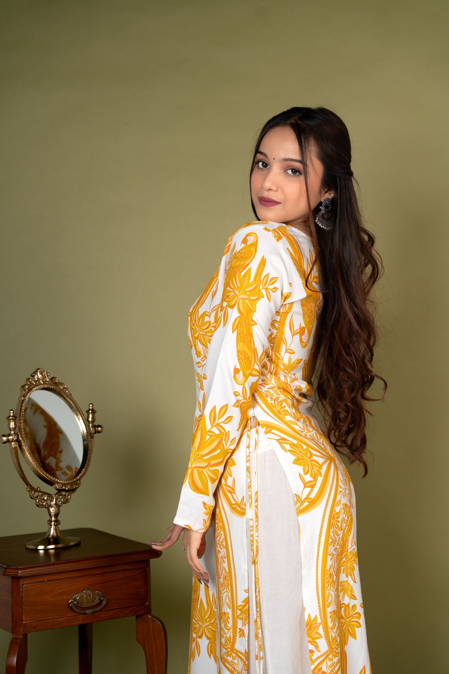 AARSI Elegant Mustard Full Sleeve Kurti
