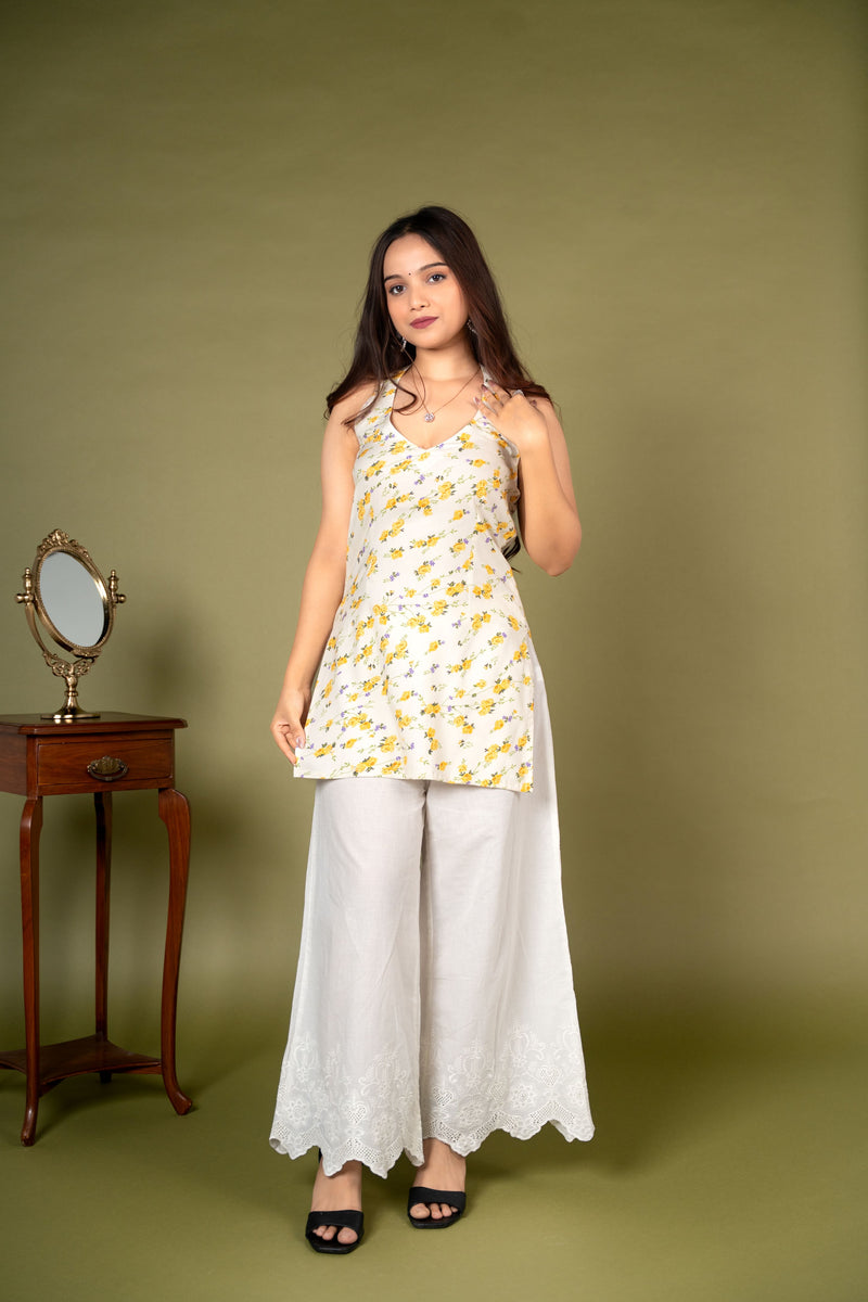 AARSI Ditsy Floral Halter Corset Kurti