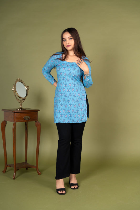 AARSI Neelima blue corset kurti