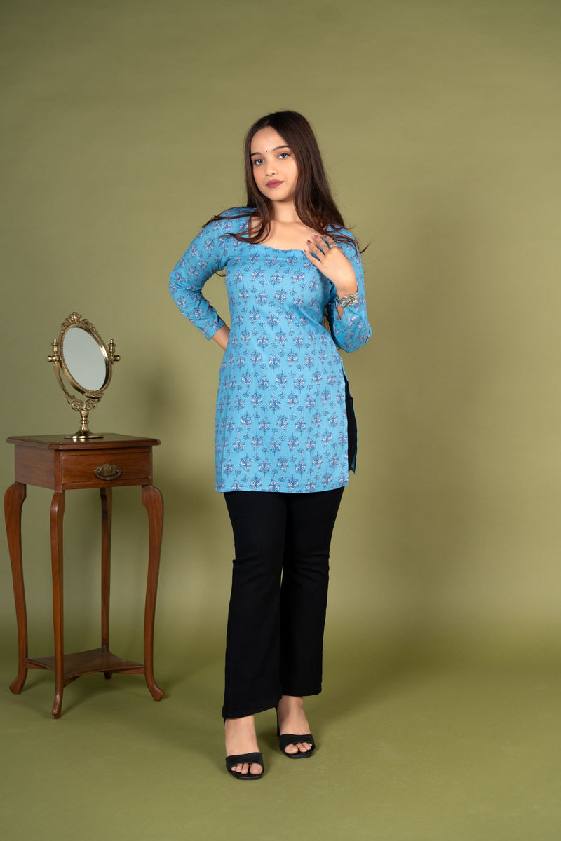 AARSI Neelima blue corset kurti