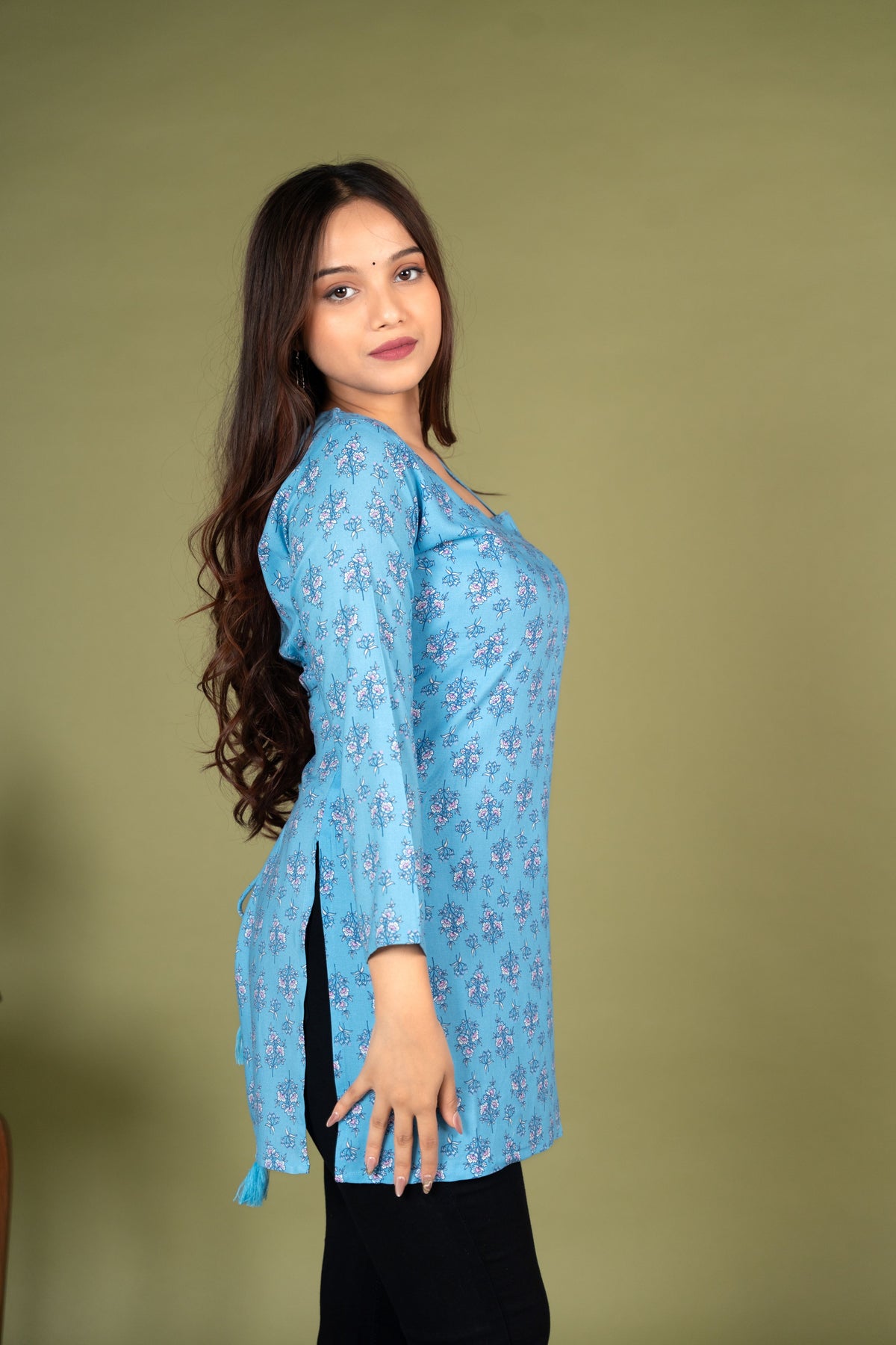 AARSI Neelima blue corset kurti
