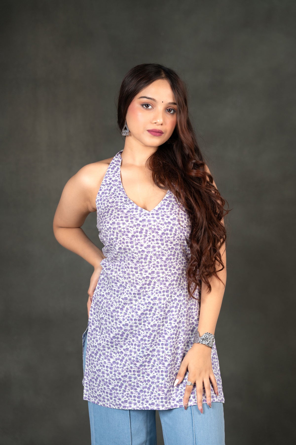 AARSI Ira Lavender Halter Tunic