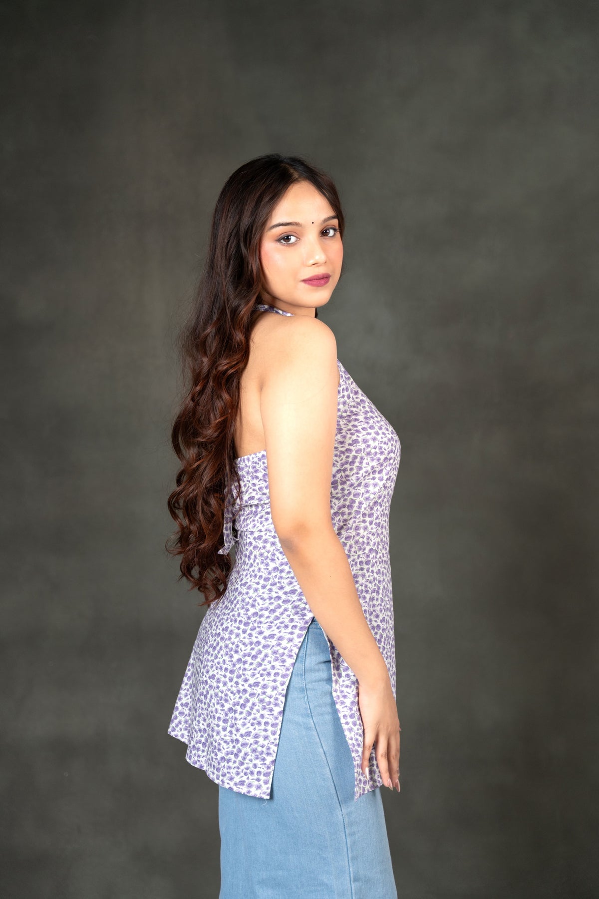 AARSI Ira Lavender Halter Tunic