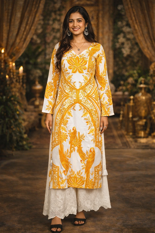 AARSI Elegant Mustard Full Sleeve Kurti