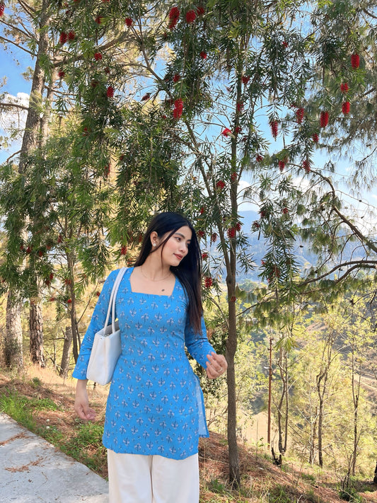 AARSI Neelima blue corset kurti