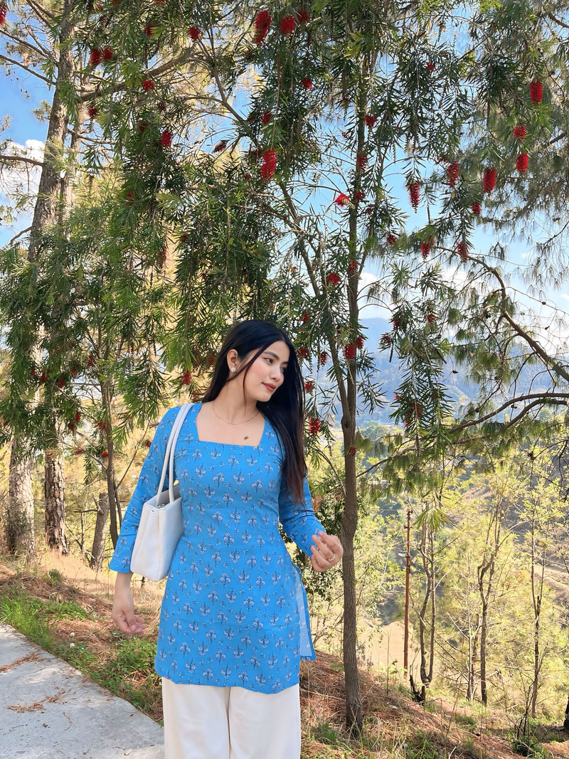 AARSI Neelima blue corset kurti