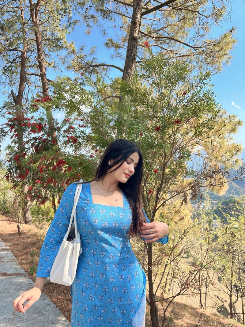 AARSI Neelima blue corset kurti