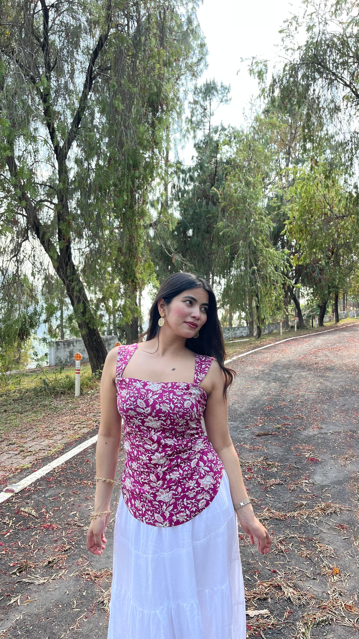 Aarsi Gulnaar Lace-Up Floral Corset Tunic