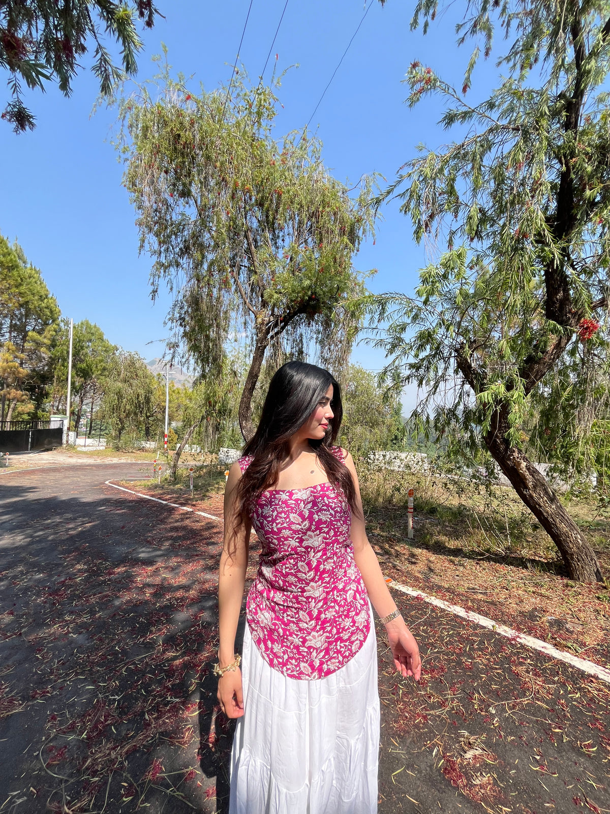 Aarsi Gulnaar Lace-Up Floral Corset Tunic