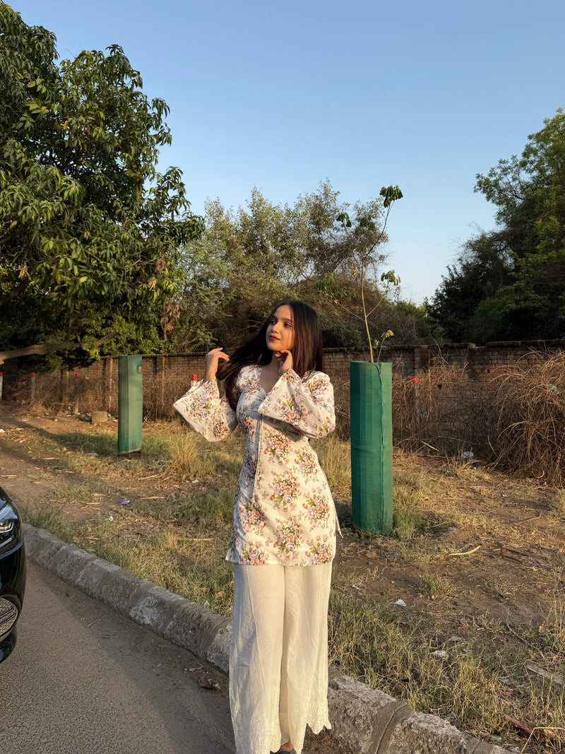 AARSI Daisy Front Tie Kurti
