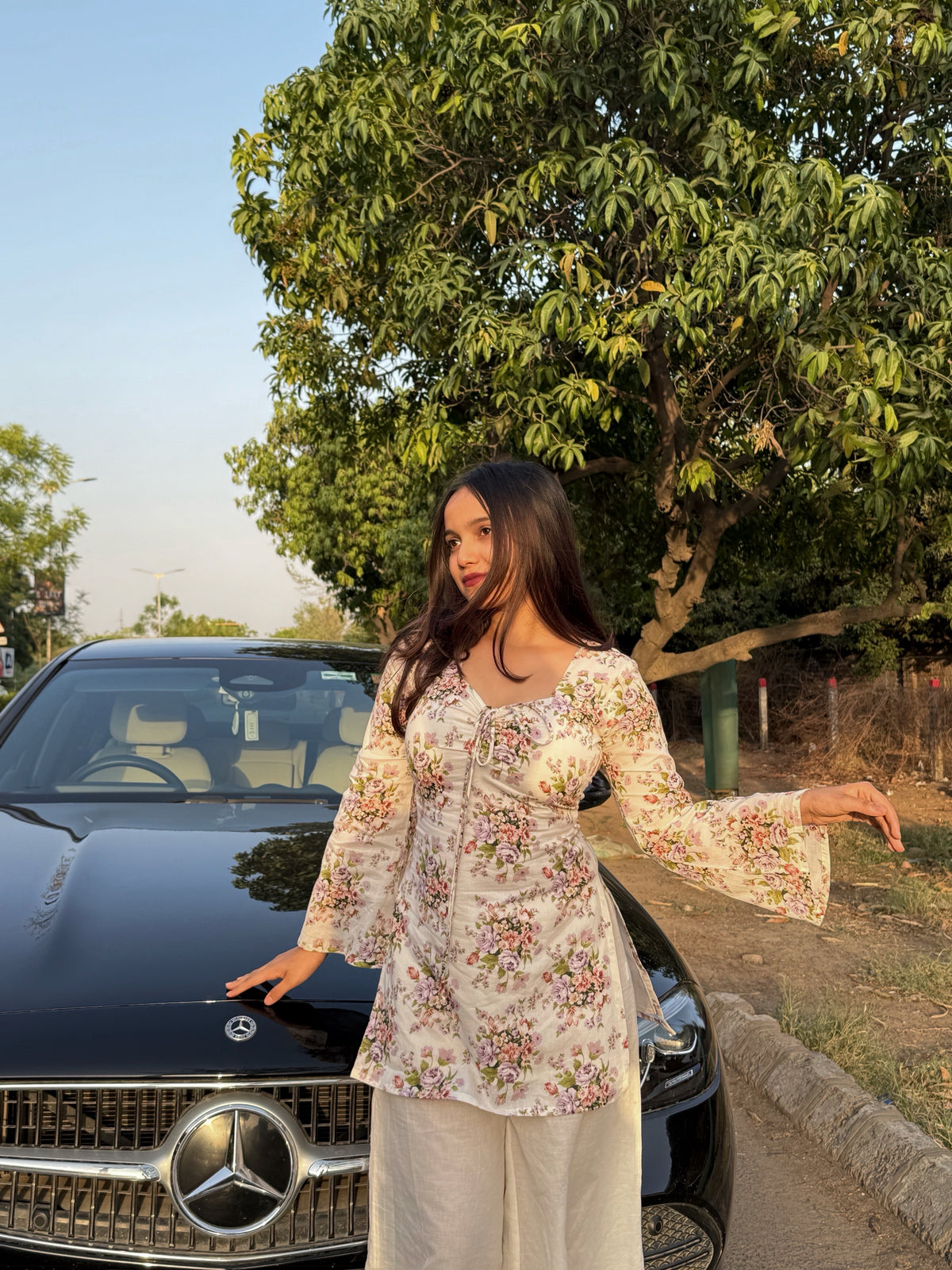 AARSI Daisy Front Tie Kurti